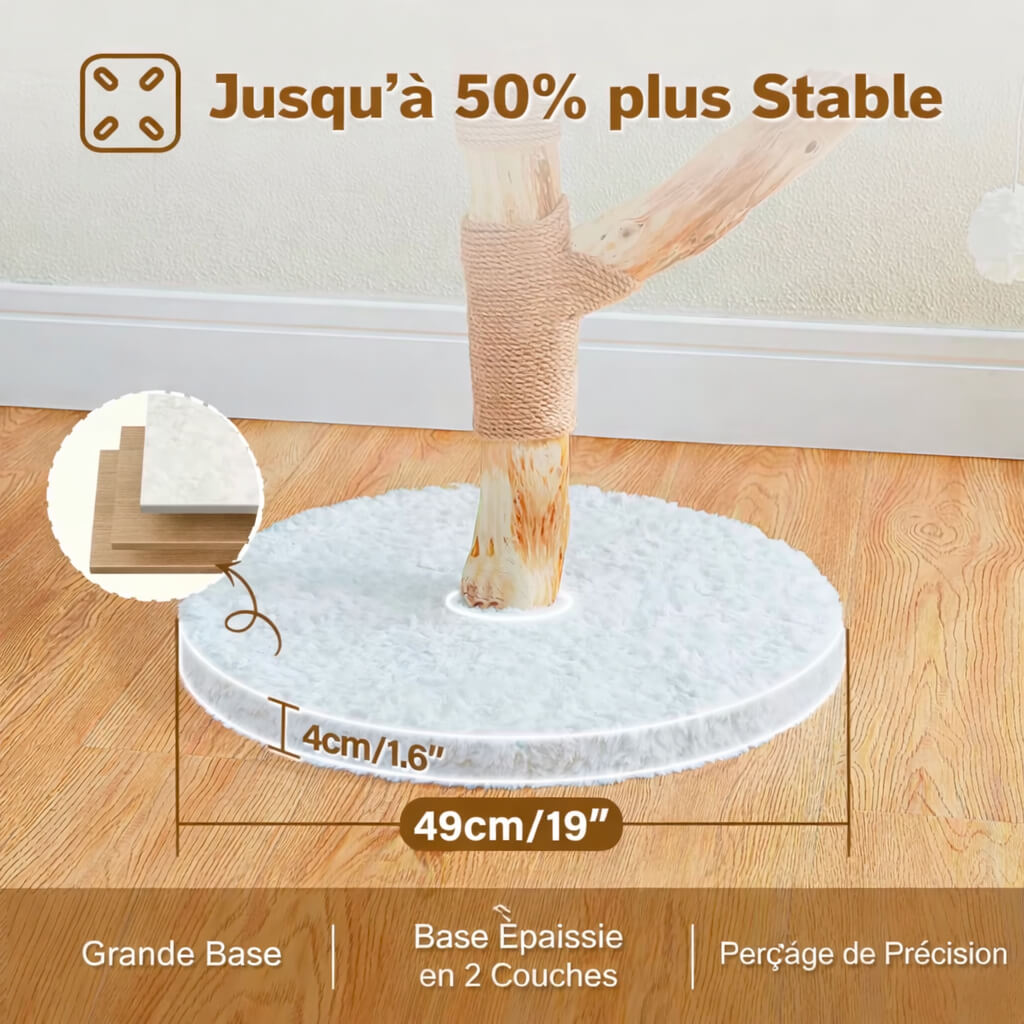 Arbre à Chat Bois Naturel Canopée Sauvage™