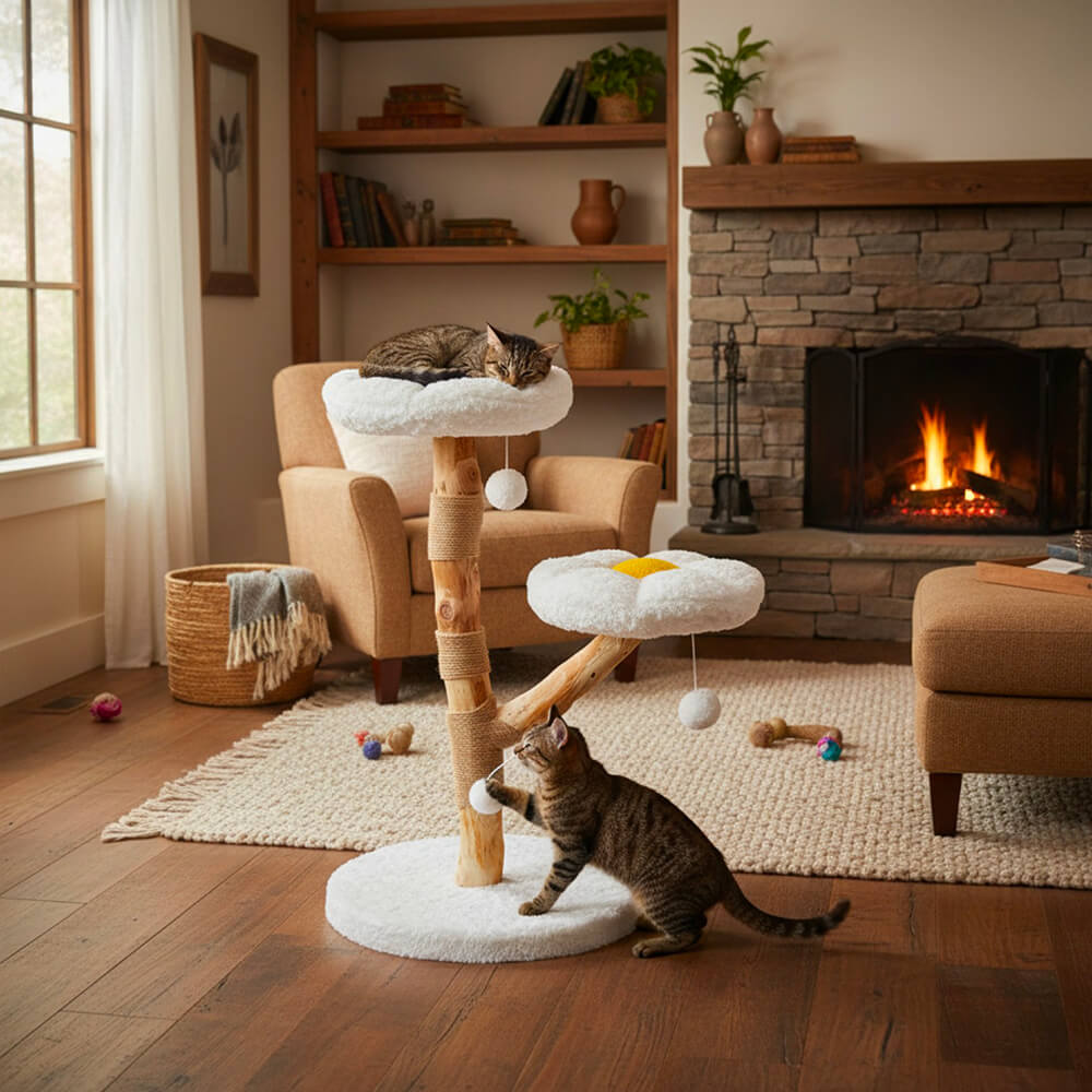 Arbre à Chat Bois Naturel Canopée Sauvage™