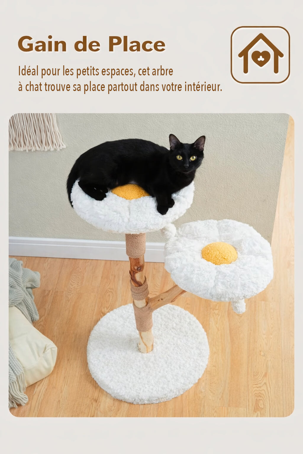 Arbre à Chat Bois Naturel Canopée Sauvage™
