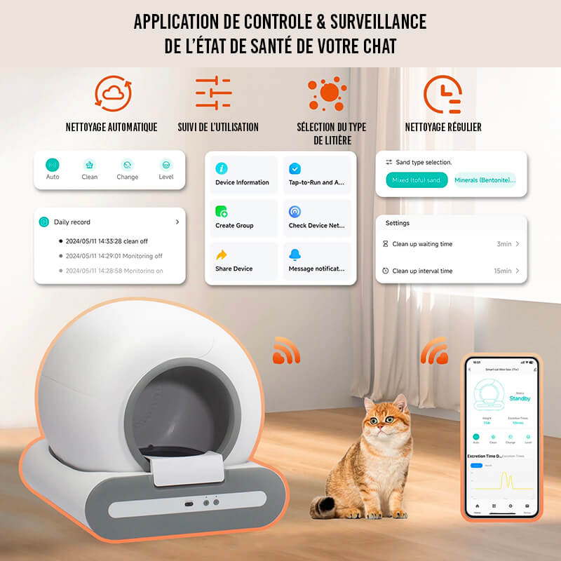 Bac à Litière Autonettoyante PureSense™
