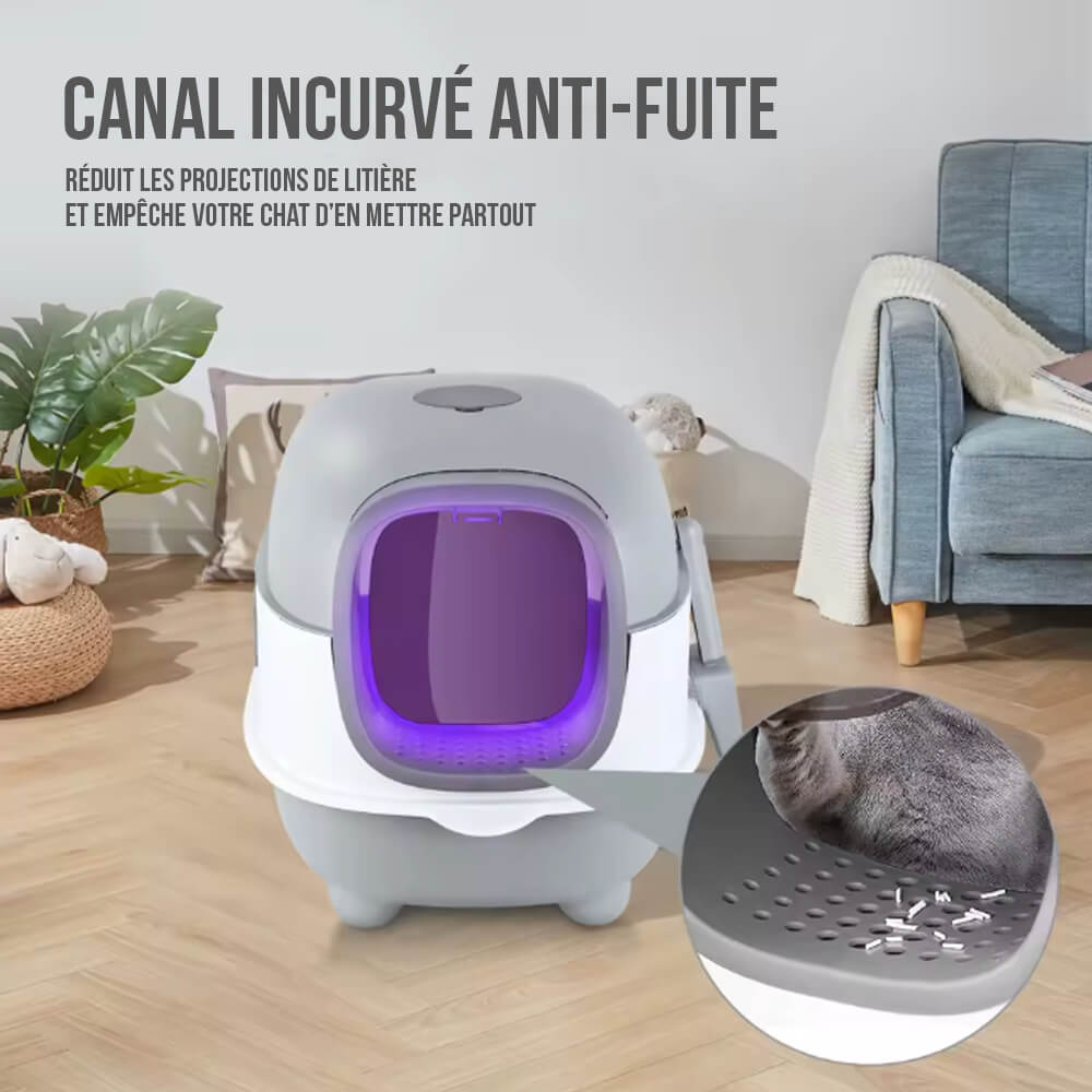 Bac à Litière Chat Fermé XXL PurrBox™