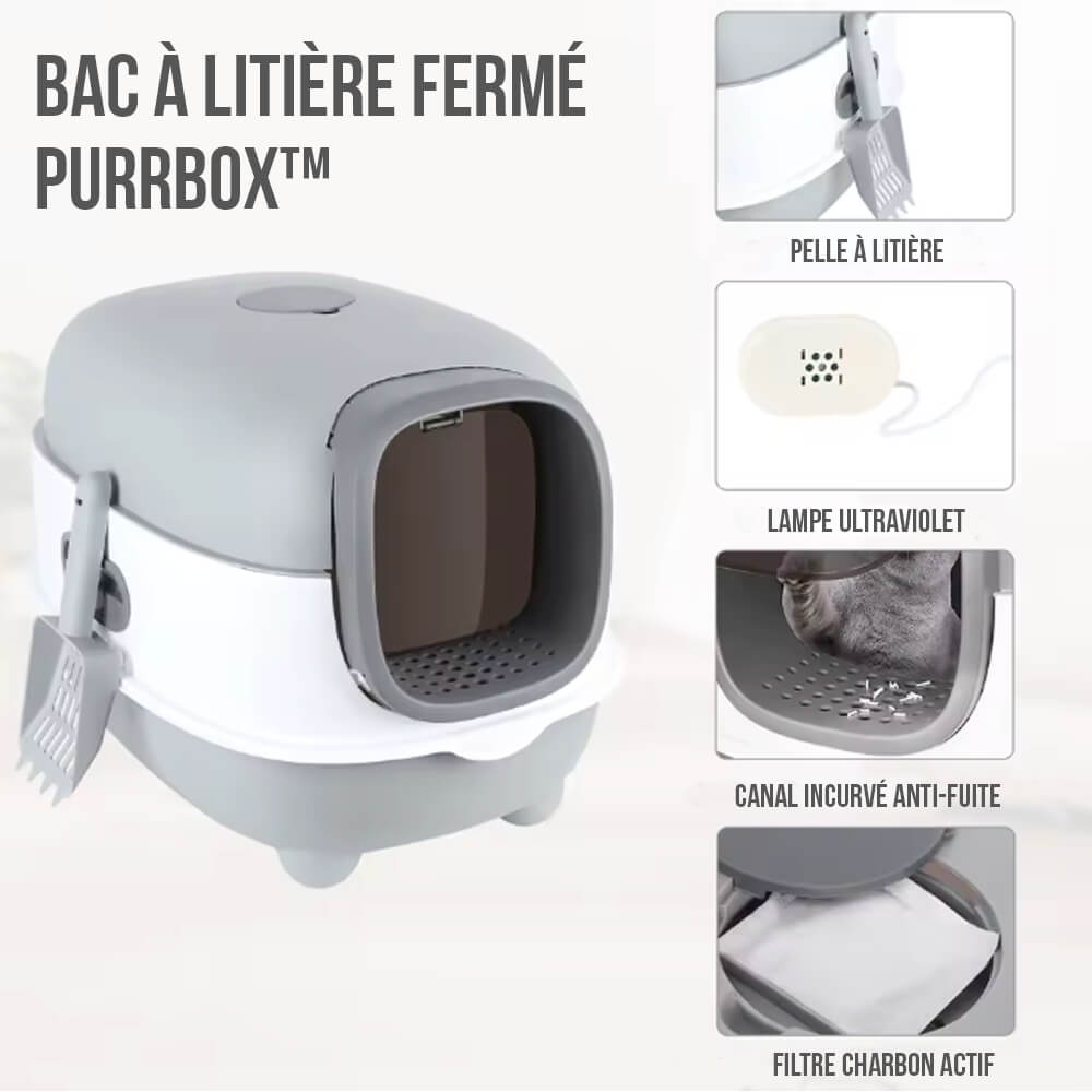 Bac à Litière Chat Fermé XXL PurrBox™