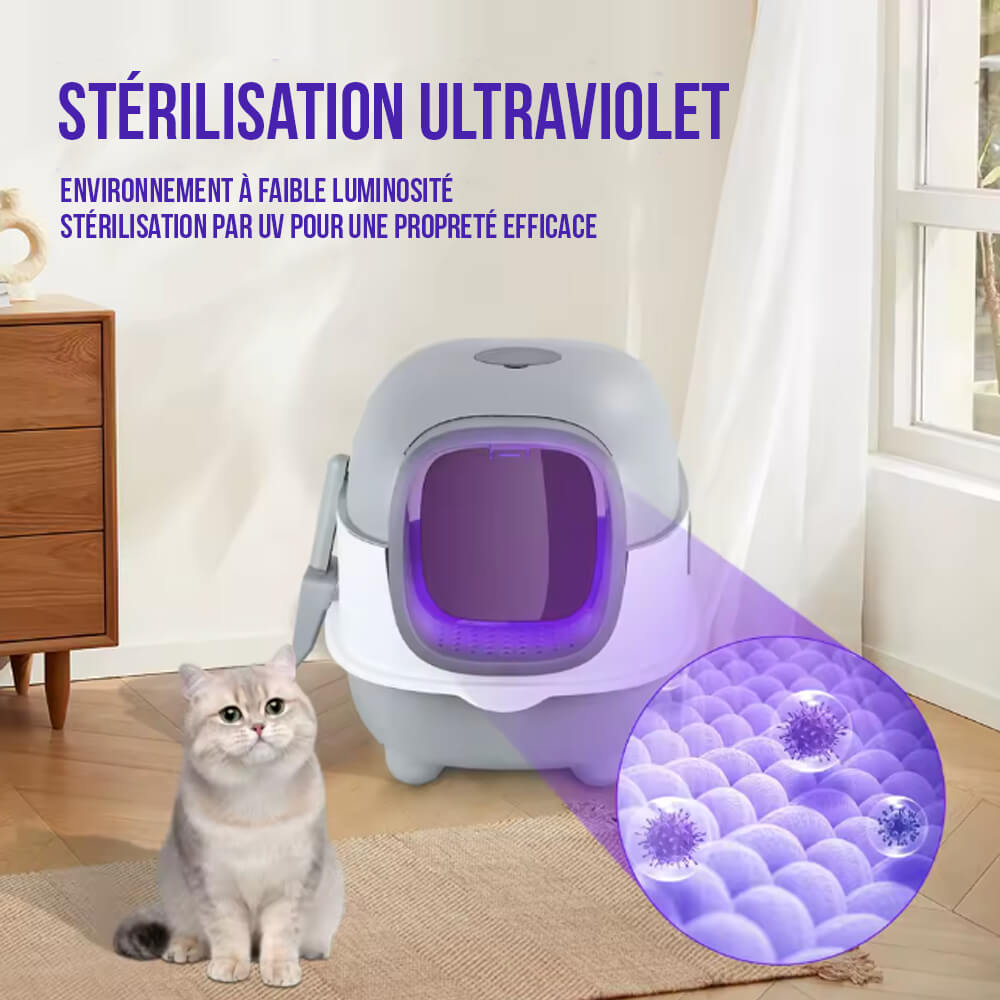 Bac à Litière Chat Fermé XXL PurrBox™