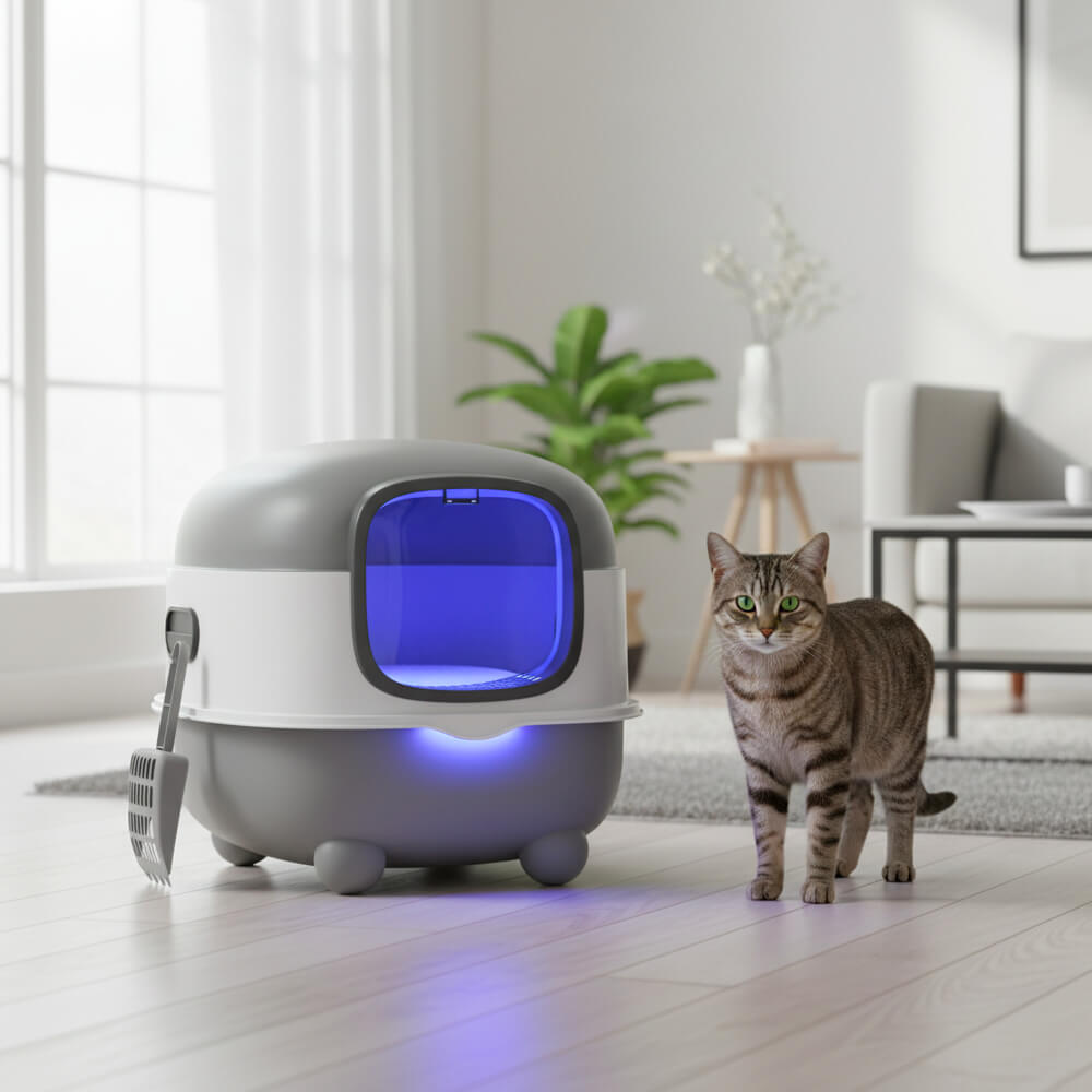 Bac à Litière Chat Fermé XXL PurrBox™