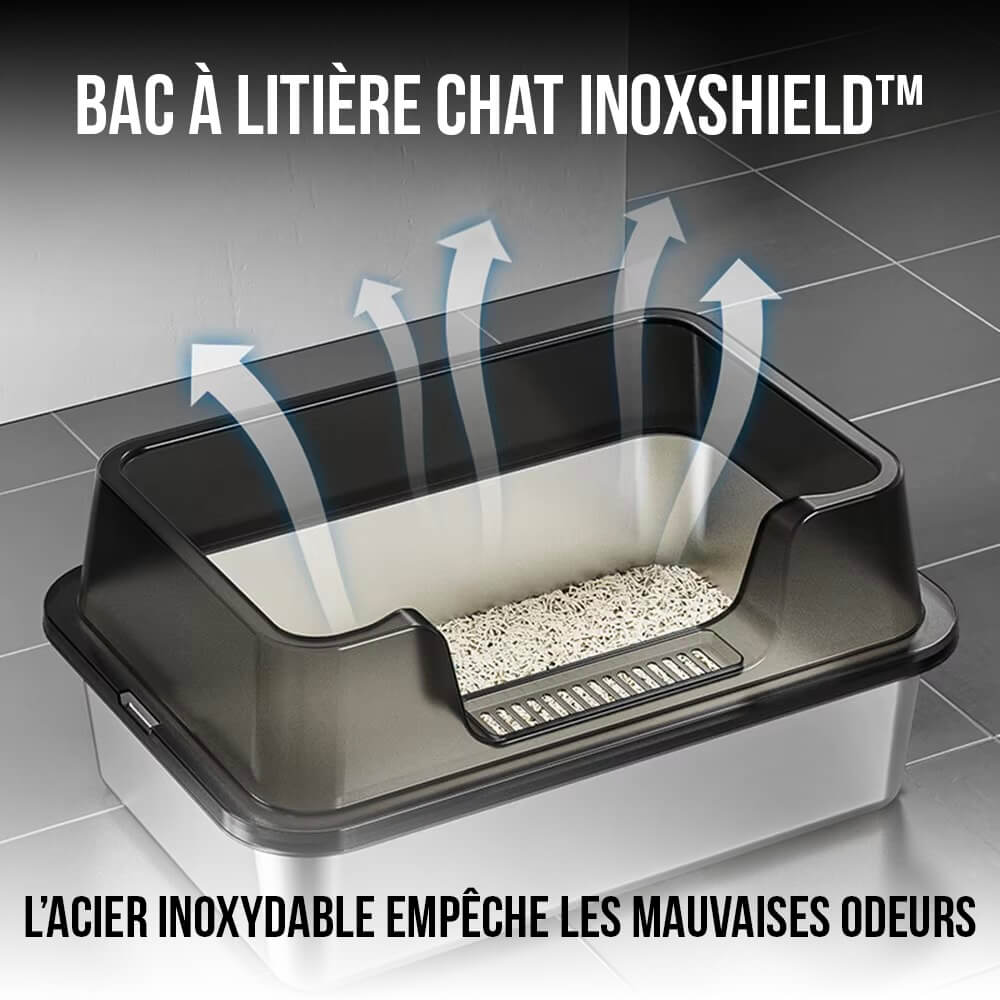Bac à Litière Chat XXL InoxShield™