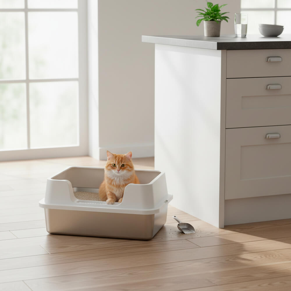 Bac à Litière Chat XXL InoxShield™