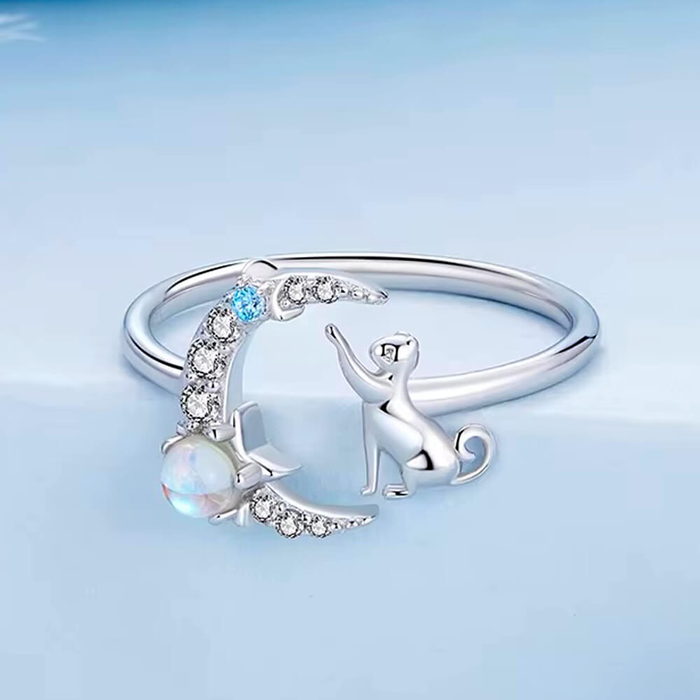 Bague Chat Argent Luna™
