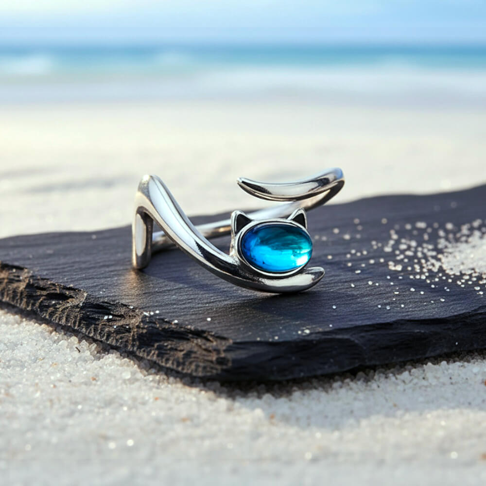 Bague Chat Argent MoonStone™
