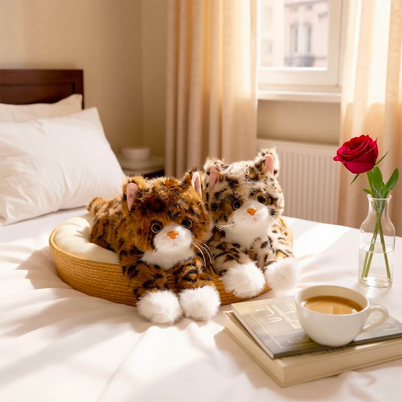 Peluche Chat Réaliste Bengale