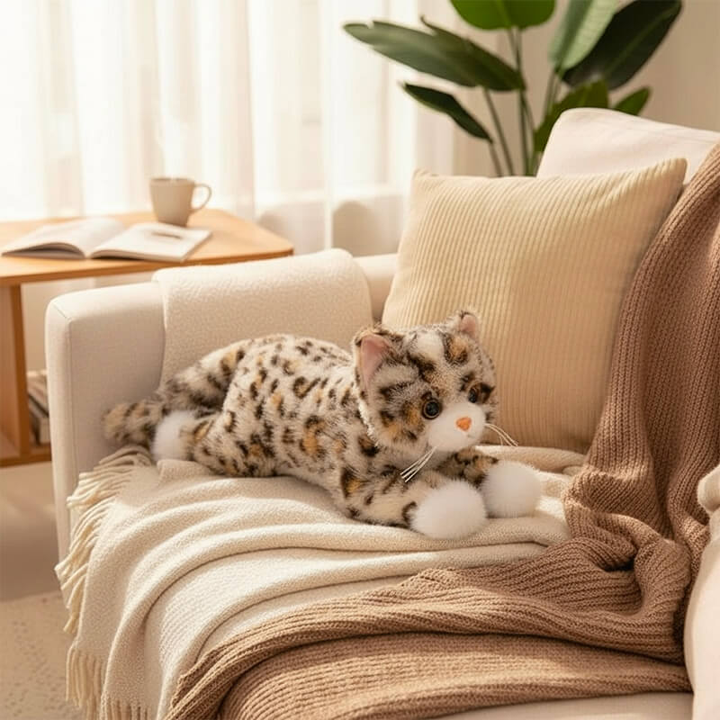 Peluche Chat Réaliste Bengale