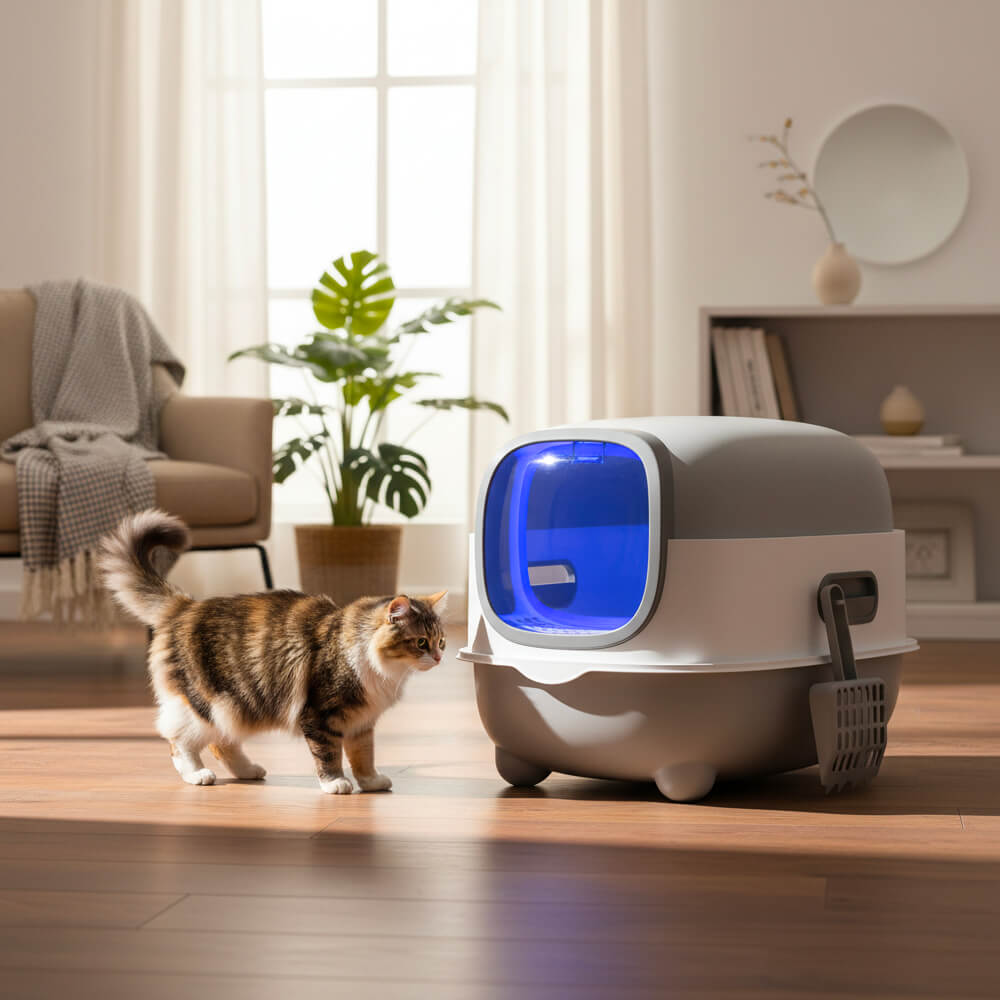 Bac à Litière Chat Fermé XXL PurrBox™